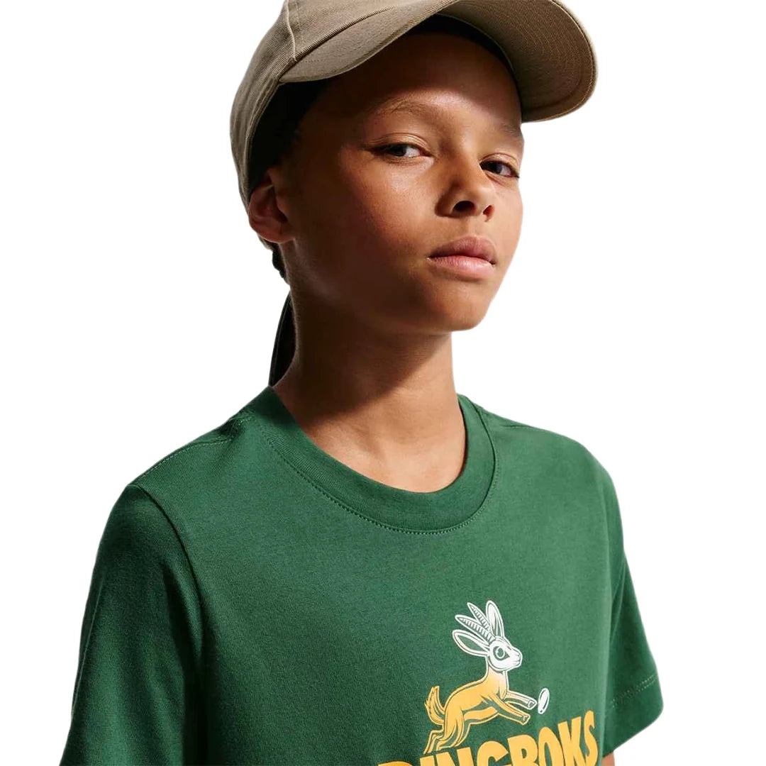 Nike 2026 Springboks Kids' Green and Gold T-Shirt
