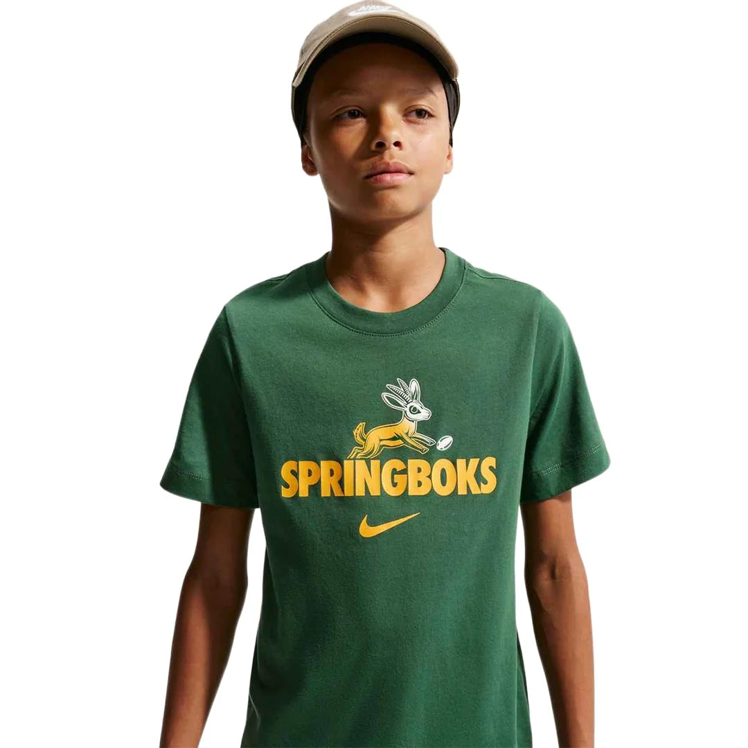 Nike 2026 Springboks Kids' Green and Gold T-Shirt