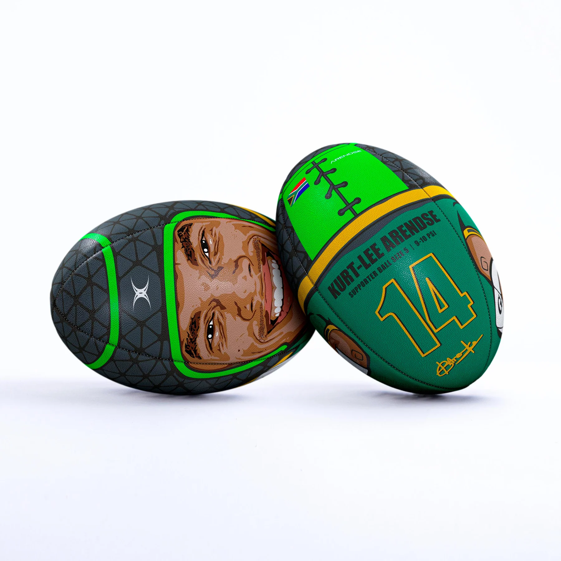 Gilbert Kurt-Lee Arendse Signature Rugby Ball Size 5