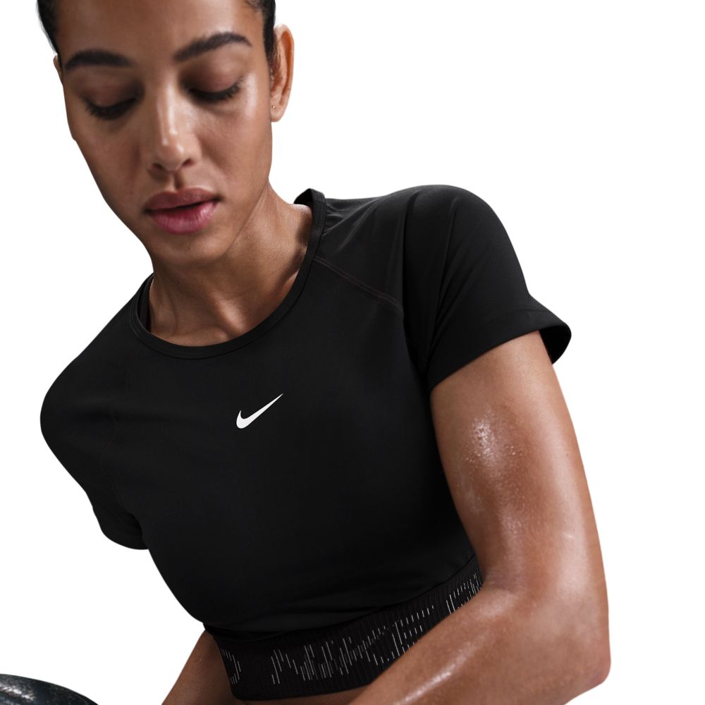 Nike Pro Women's Dri-FIT Cropped Graphic Top Black