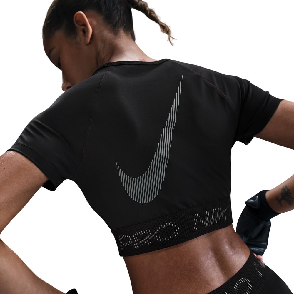 Nike Pro Women's Dri-FIT Cropped Graphic Top Black