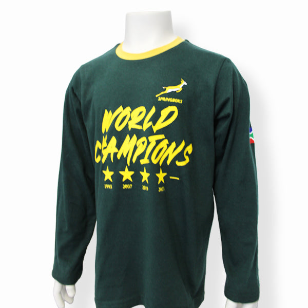 Springboks Kids' World Champions Long-Sleeve T-Shirt Green