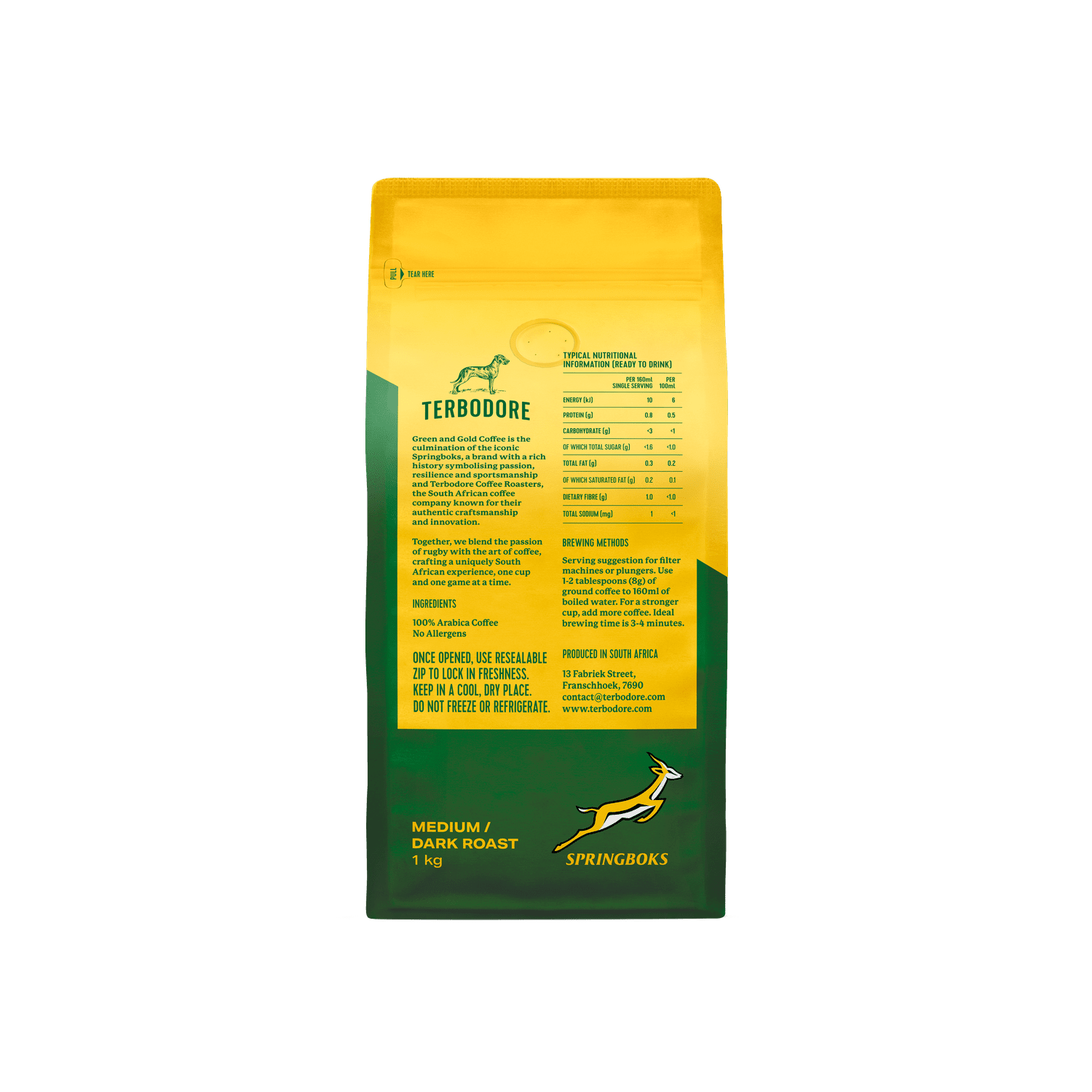 Terbodore Green and Gold Coffee Beans 1kg