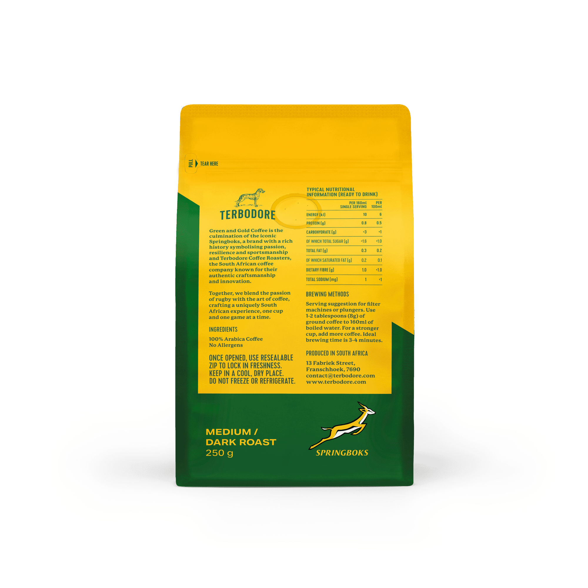 Terbodore Green and Gold Filter Coffee 250g