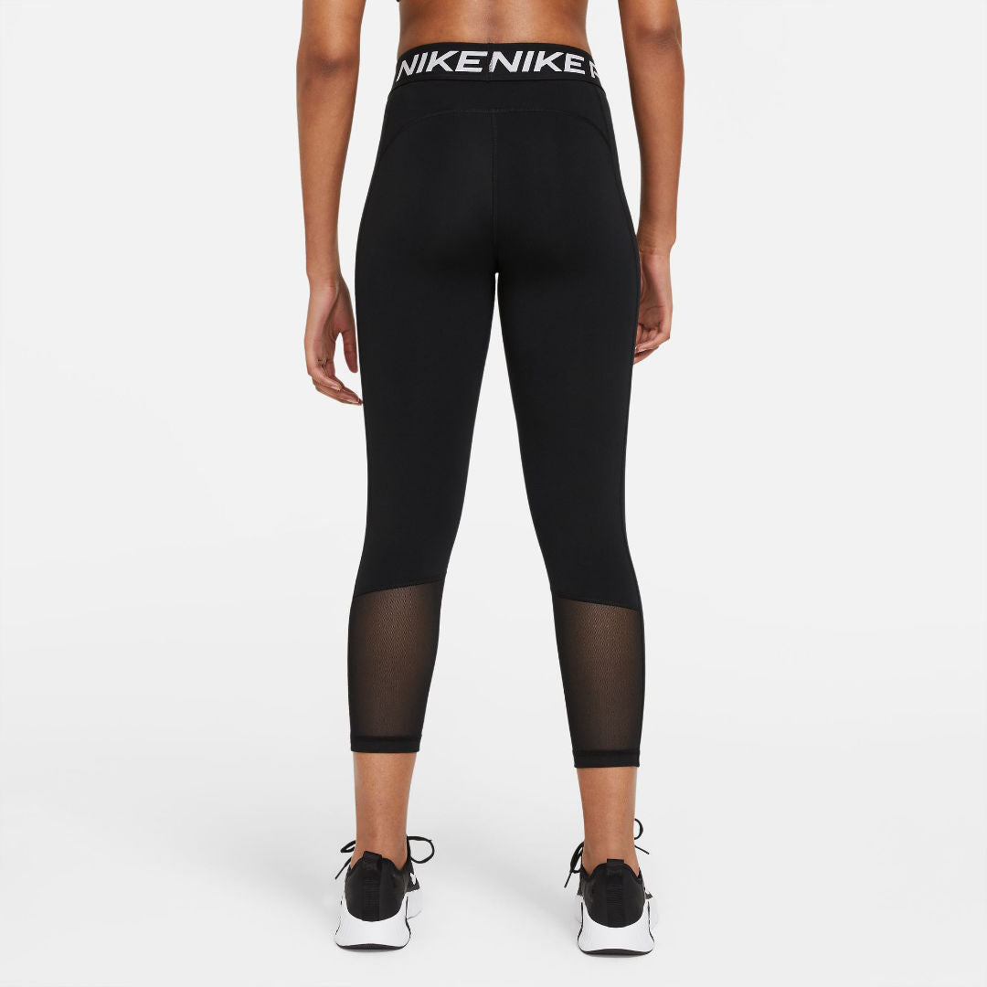 Nike Pro Women's Mid-Rise Crop Mesh Leggings Black