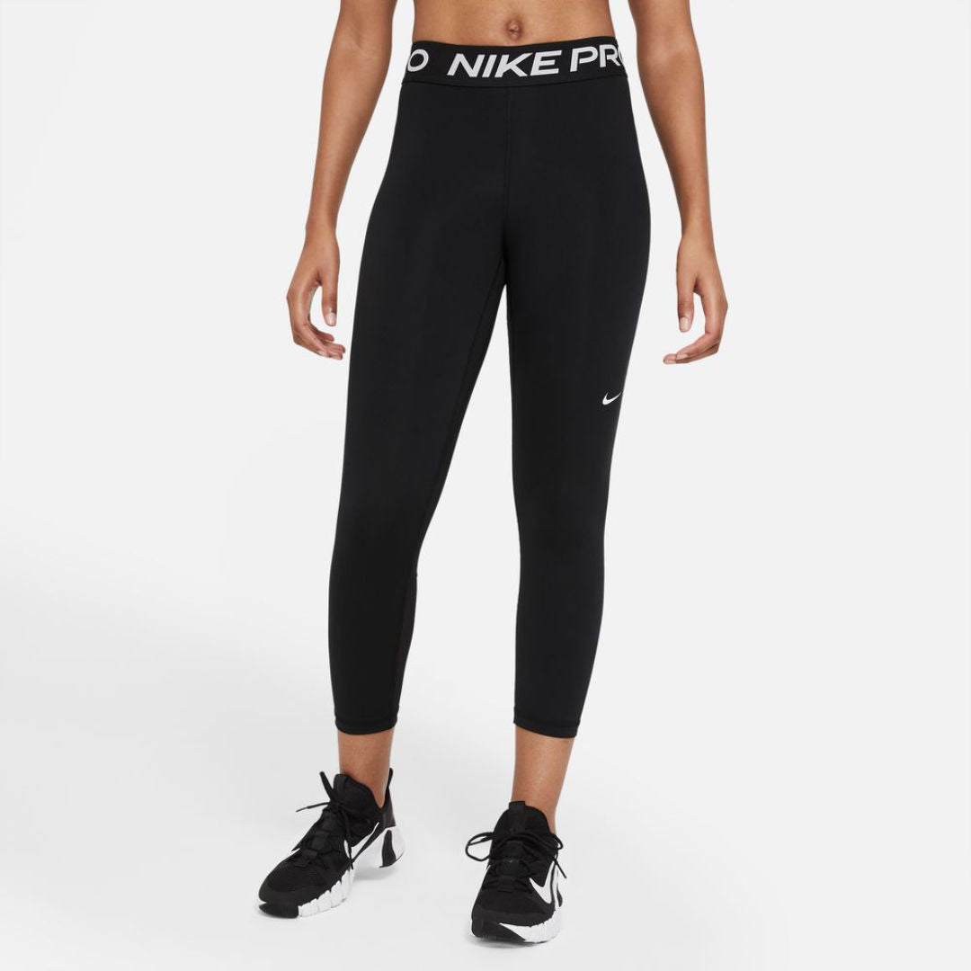 Nike Pro Women's Mid-Rise Crop Mesh Leggings Black