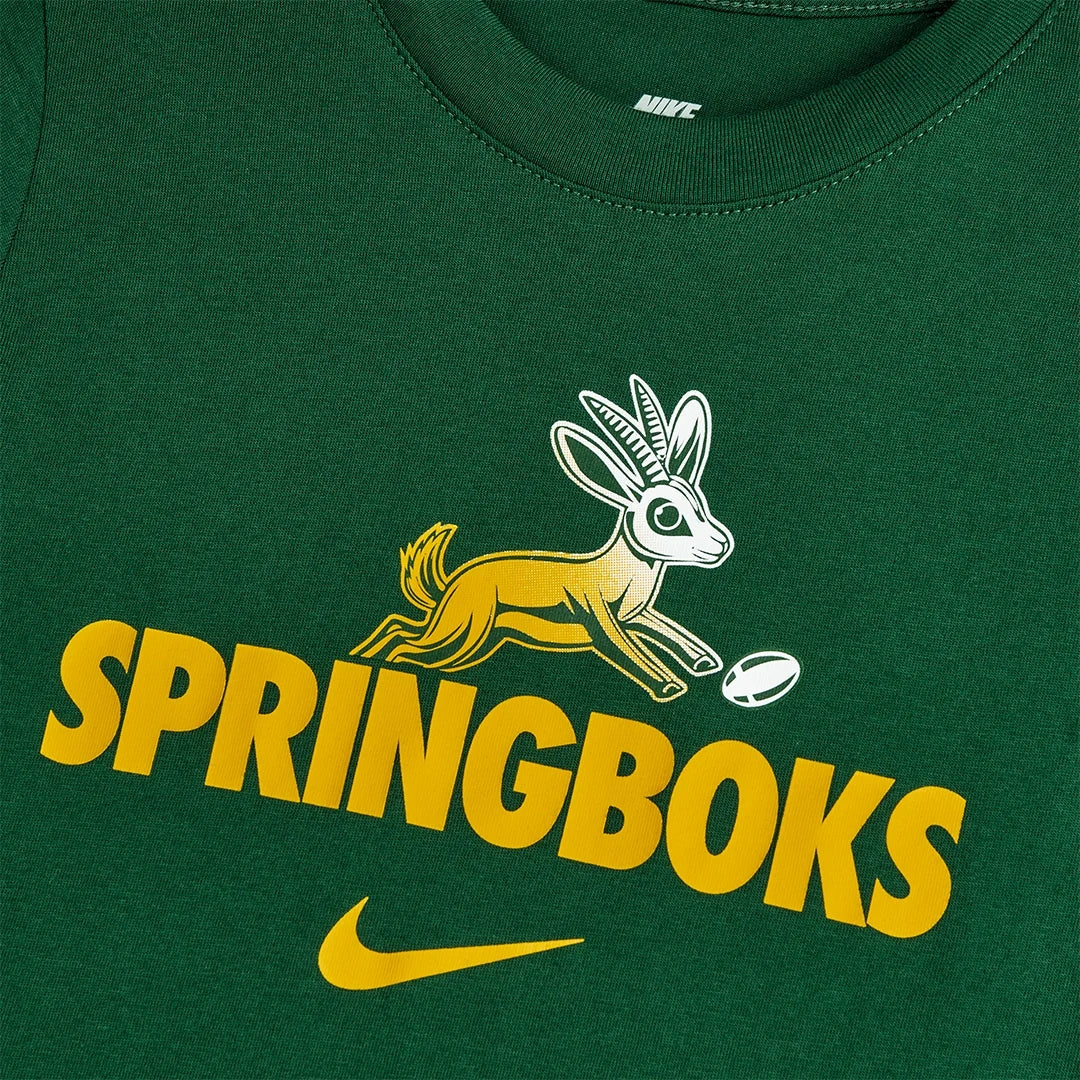 Nike 2026 Springboks Kids' Green and Gold T-Shirt