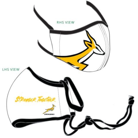 Springboks Washable Face Mask White