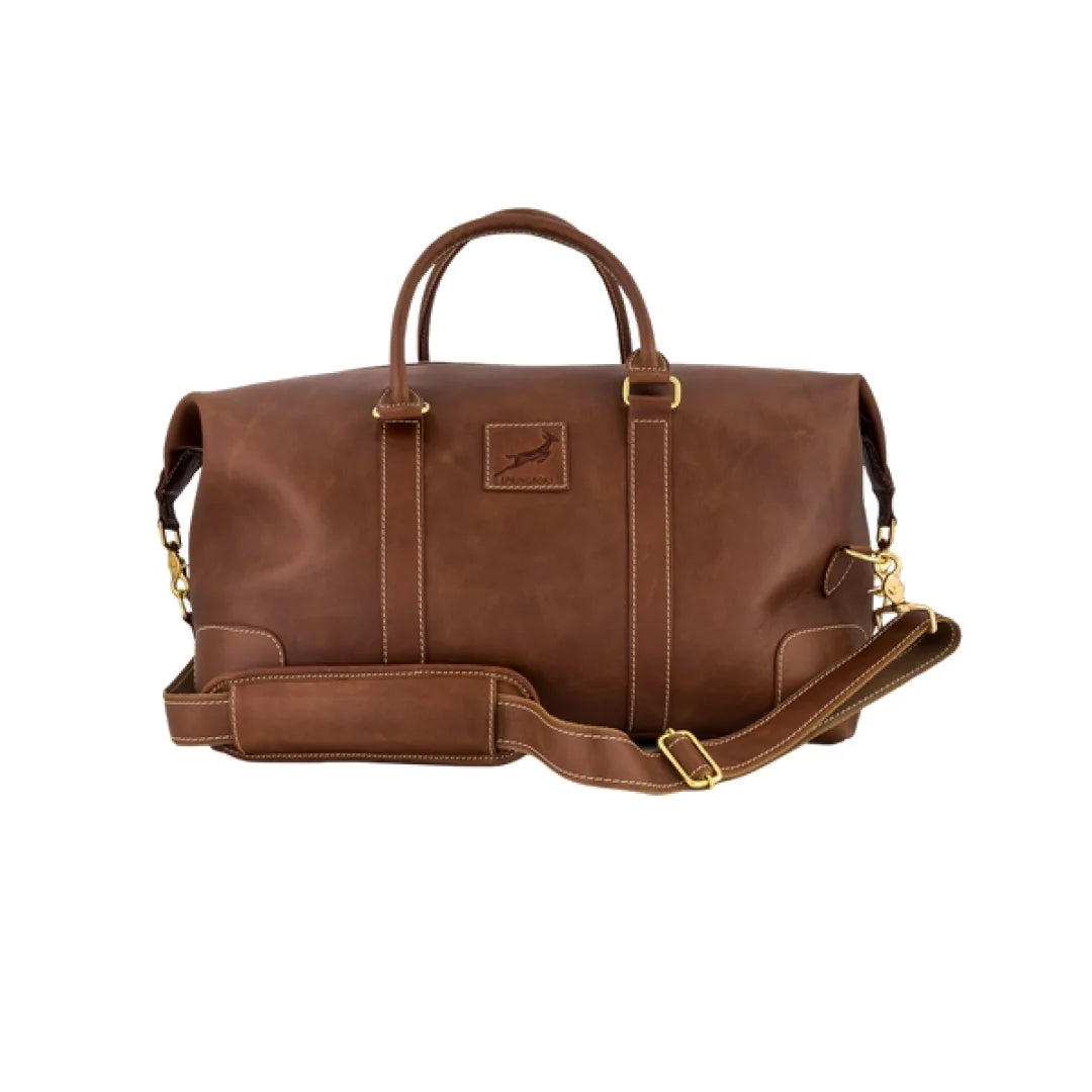 Springboks Leather Weekender Duffle Bag